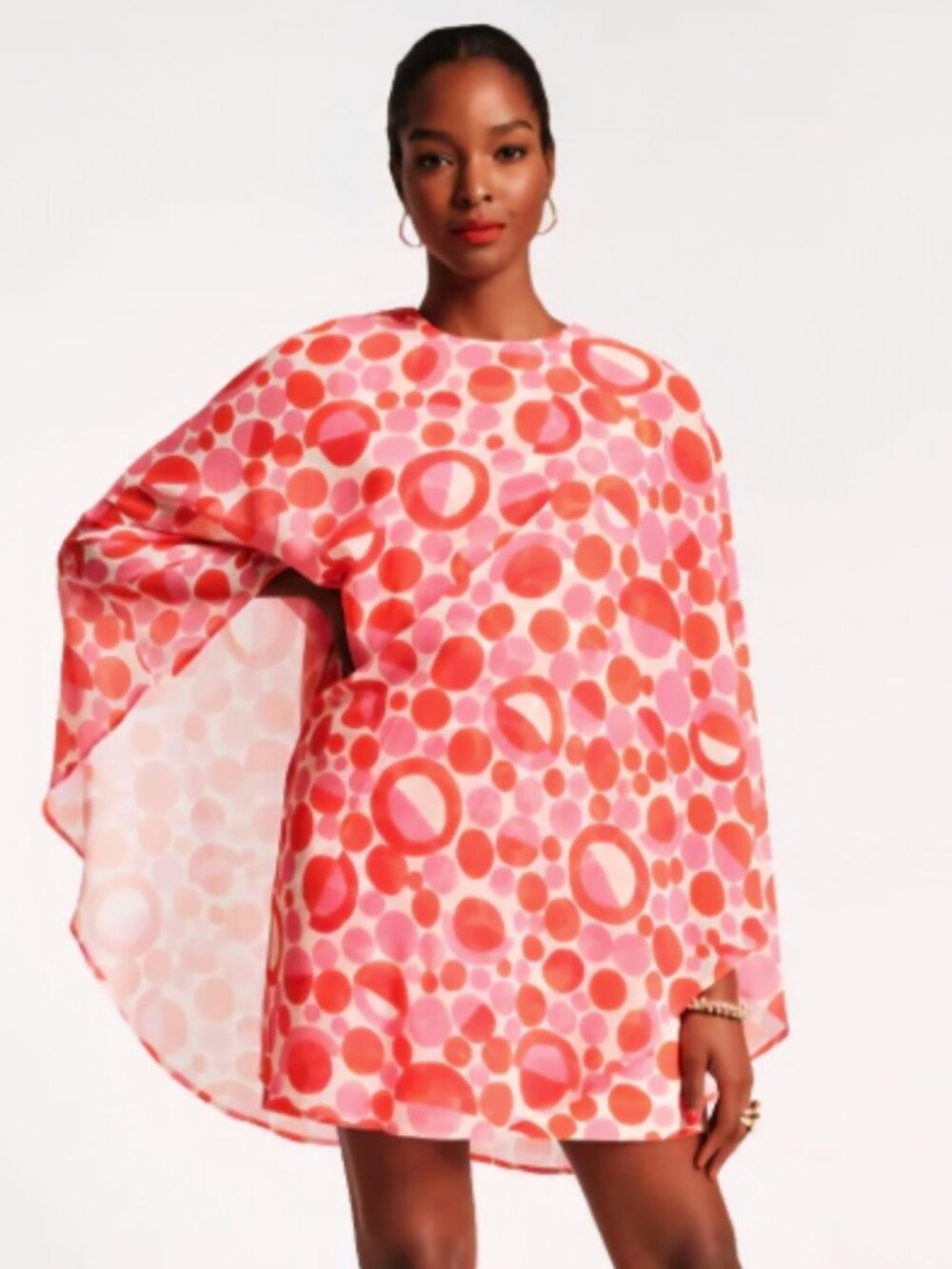 Frances Valentine Bree Polka Dot Cape Dress 1X - Picture 2 of 10